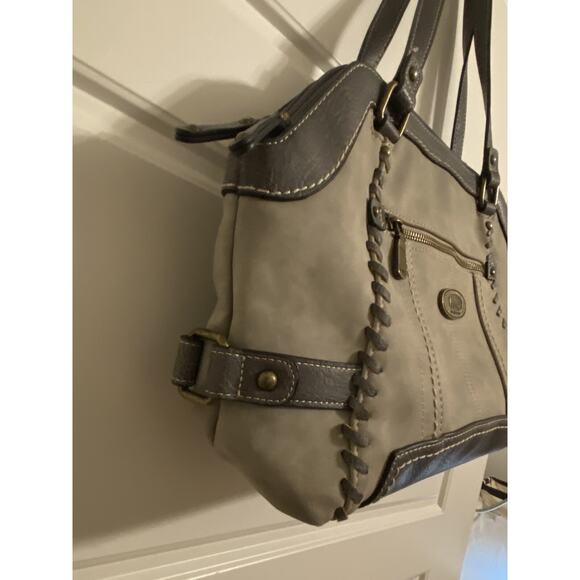 B.O.C. Born Concepts Womens Gray Buckle Shoulder Handbag Purse Medium 100622 - Picture 4 of 10
